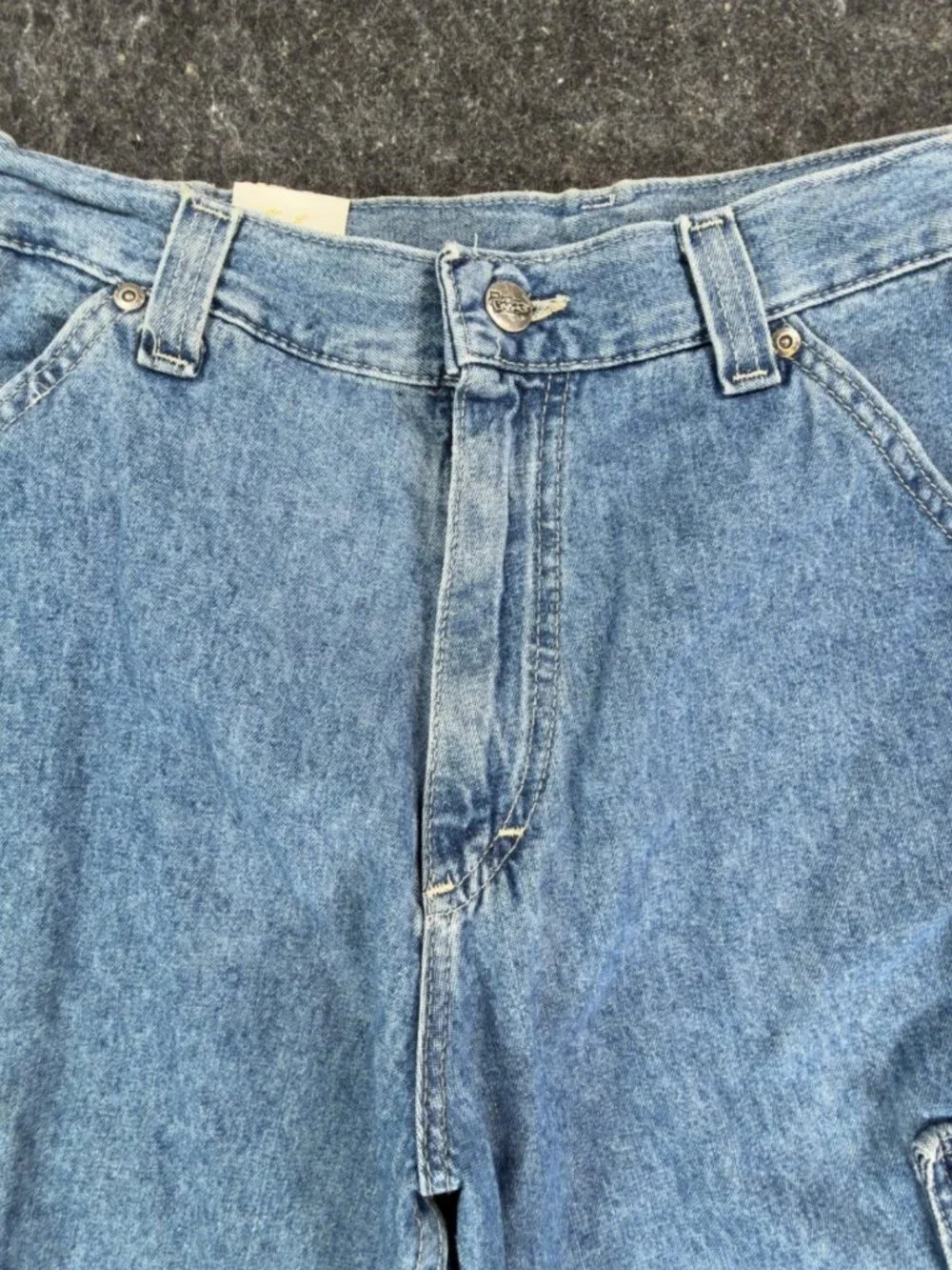 Lee Pipes Cargo Shorts Boys M Retro Stone Denim Wide Leg Vintage Y2K Skater NWT